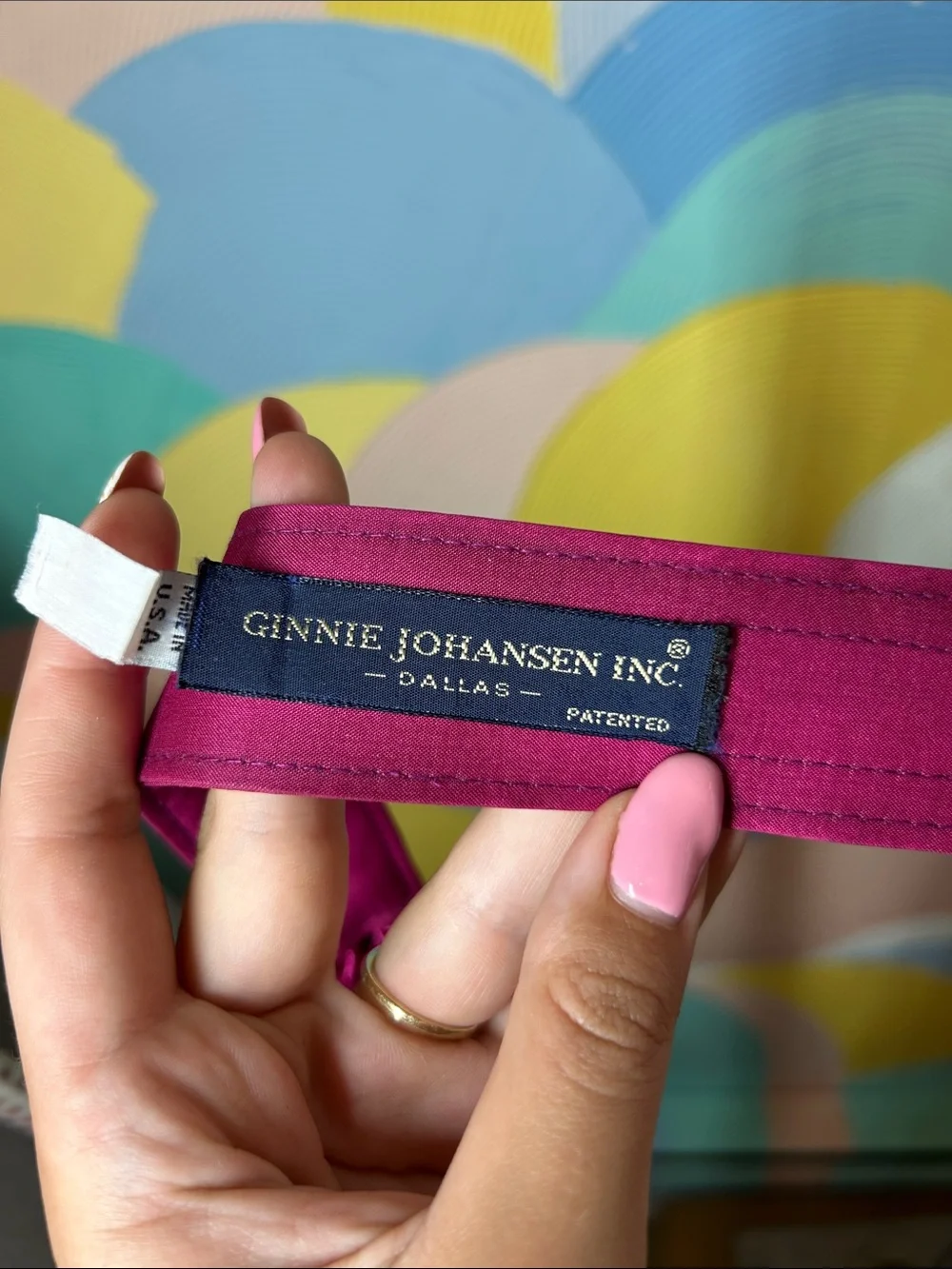 Vintage 1980s Ginnie Johansen Braided Fuchsia Multicolor Rope Belt Gold-Tone